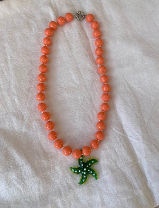 COLLAR BOLAS SALMON ESTRELLA VERDE