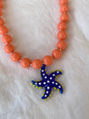 COLLAR BOLAS SALMON ESTRELLA AZUL