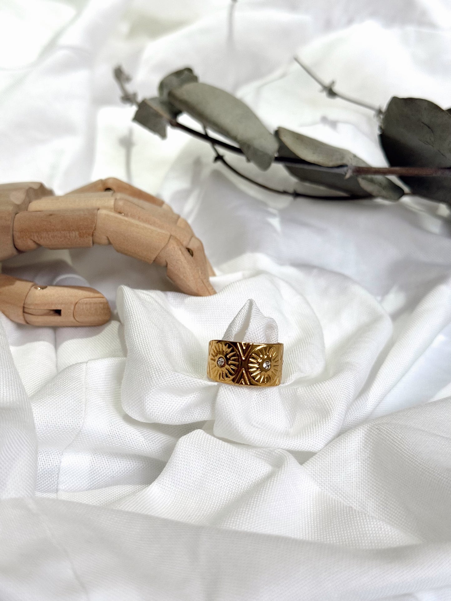 ANILLO ACERO PLANO ESTRELLAS