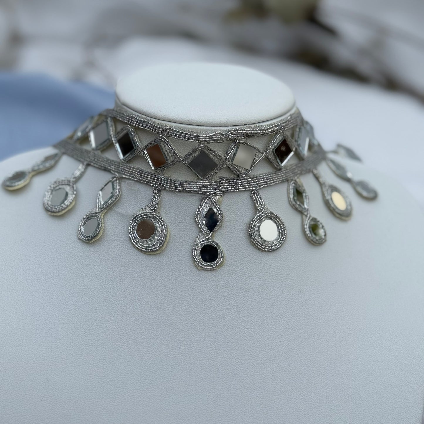 CHOKER ESPEJOS PLATEADO