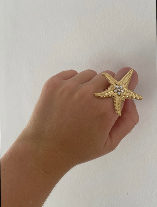 ANILLO ESTRELLA PERLAS