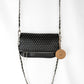 BOLSO DOBLE CADENA TACHUELAS NEGRO