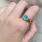 ANILLO DORADO ACERO SMILE AZUL